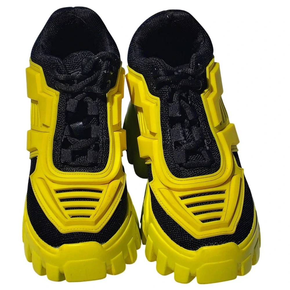 Anthony Wang Damson-07 Platform Sneakers Black Yellow Chunky Rave Cyberpunk Sz 6
